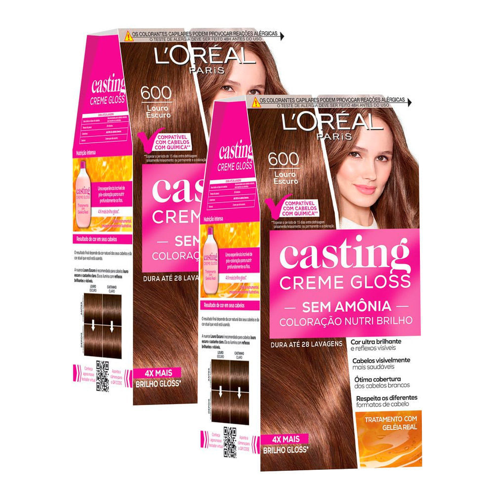 Kit 2 Tintura Casting Creme Gloss L'oréal Paris 600 Louro Escuro Kit 2 Tintura Casting Creme Gloss L'oréal Paris 600 Louro Escuro - Oferta na Shopee
