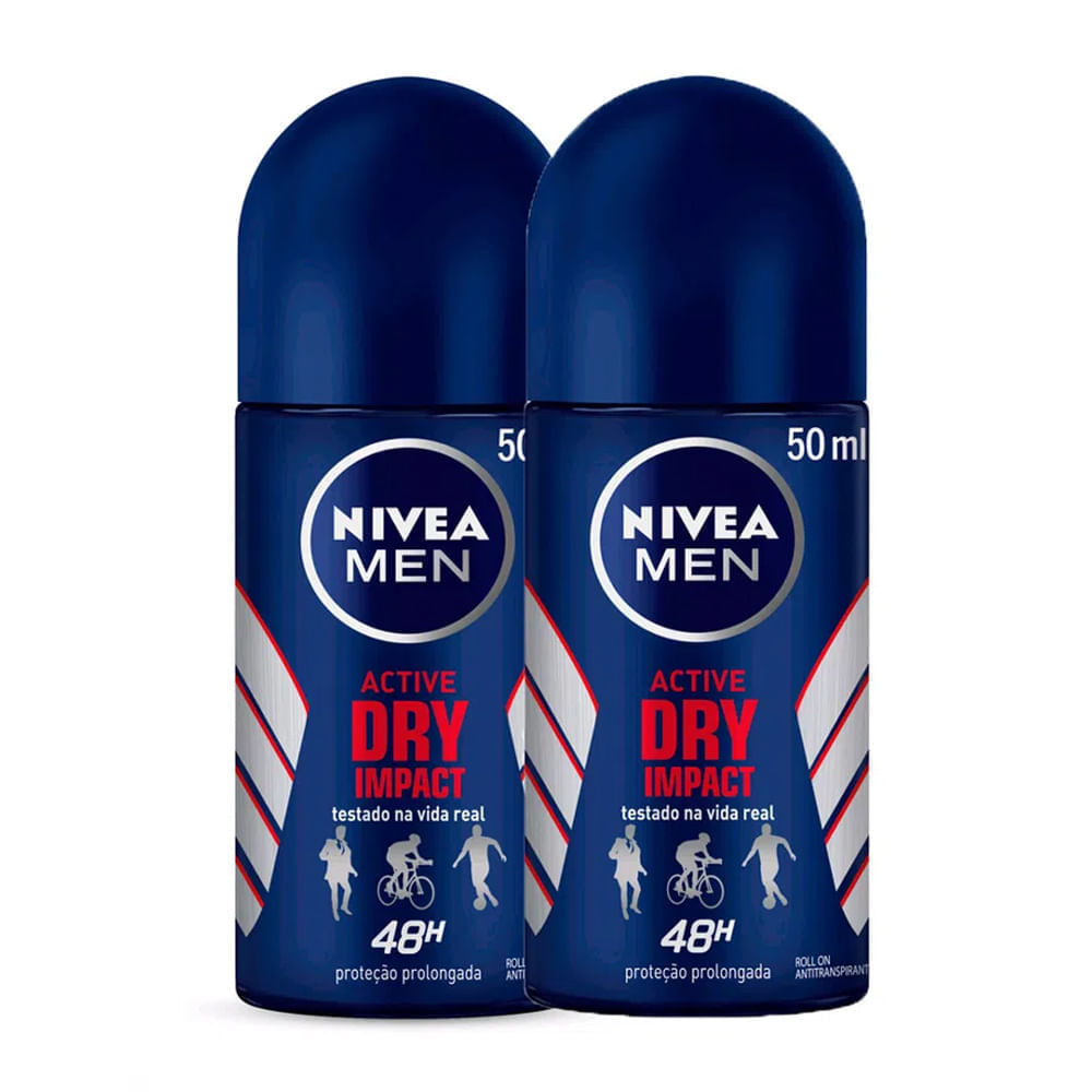 Kit 2 Desodorante Antitranspirante Nivea Men Roll On Dry Impact 50ml Kit 2 Desodorante Antitranspirante Nivea Men Roll On Dry Impact 50ml - Oferta na Shopee