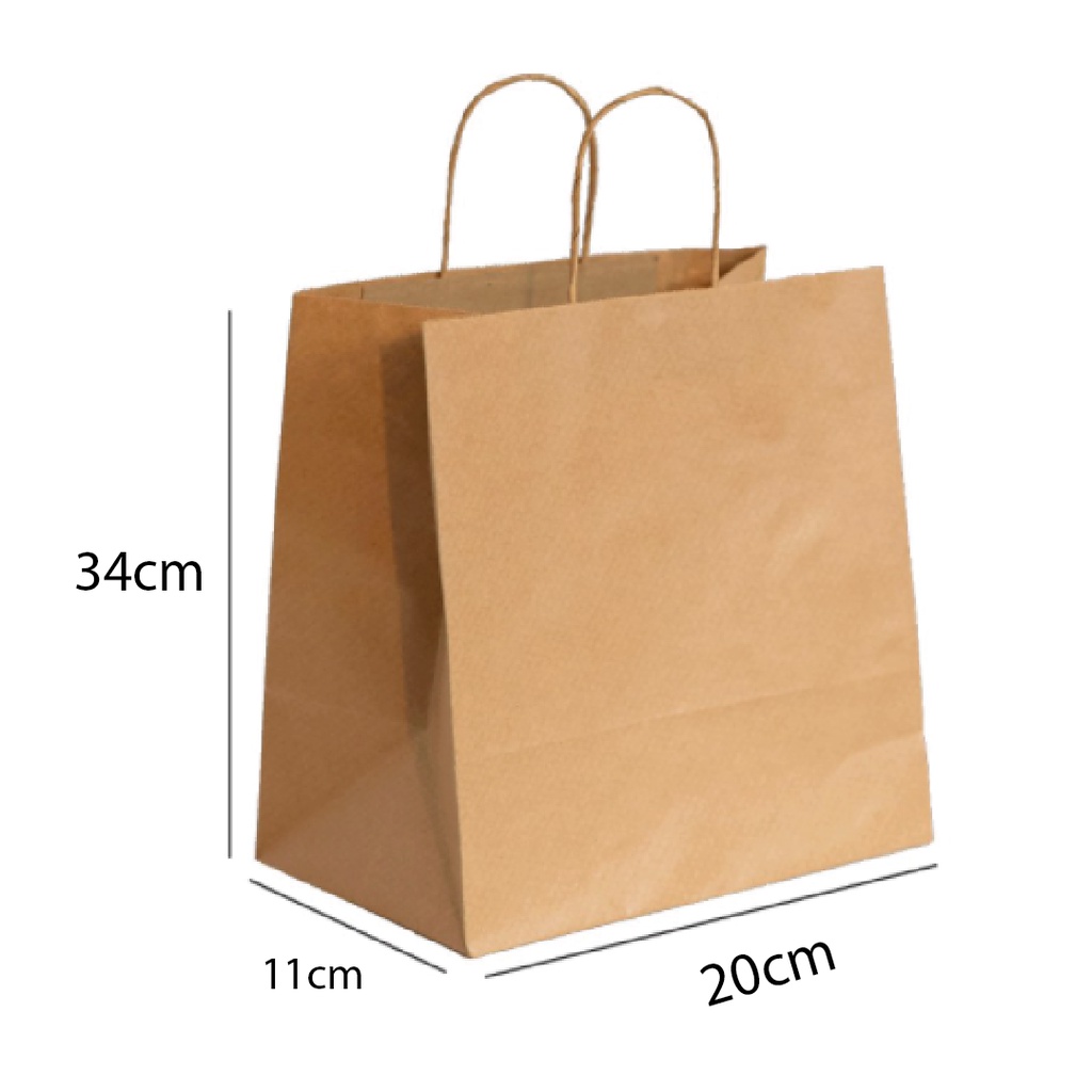 Sacola Kraft com alça 20x11x34 Parda ( 10 Unidades ) Sacola Kraft com alça 20x11x34 Parda ( 10 Unidades )