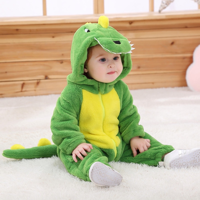 Bebê Bonitinho Romper One Piece Green Dinossauro Cartoon Roupa De Inverno Flanela Fato De Salto Macio Bebê Bonitinho Romper One Piece Green Dinossauro Cartoon Roupa De Inverno Flanela Fato De Salto Macio - Oferta na Shopee