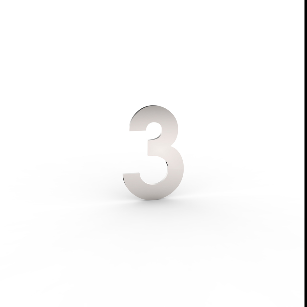 Número "3" de Apartamento em Inox Polido 5cm Número "3" de Apartamento em Inox Polido 5cm - Oferta na Shopee