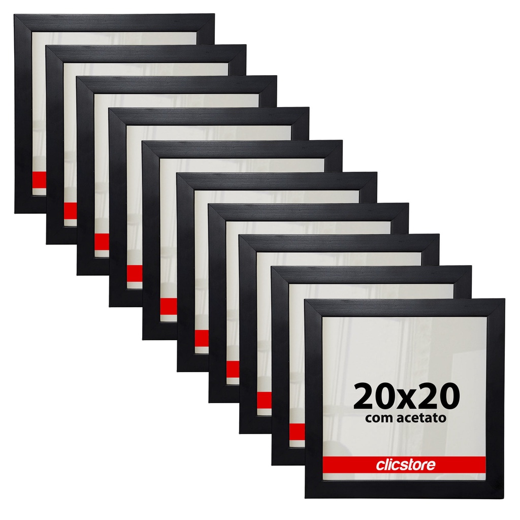Kit 10 Molduras Quadros 20x20 Acetato Fotos Poster Madeira Kit 10 Molduras Quadros 20x20 Acetato Fotos Poster Madeira - Oferta na Shopee