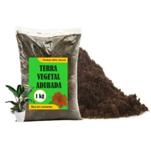 1 kg Terra Vegetal Adubada Natural Substrato  P/ Plantio - Oferta na Shopee