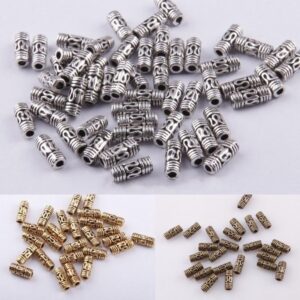 50pcs Espaçador De Coluna De Prata Com Contas DIYJewelry Making 8x3mm - Oferta na Shopee