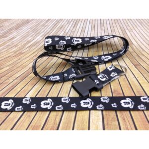 Cordão MICKEY NEGRO chaveiro Tirante com engate rápido para moto