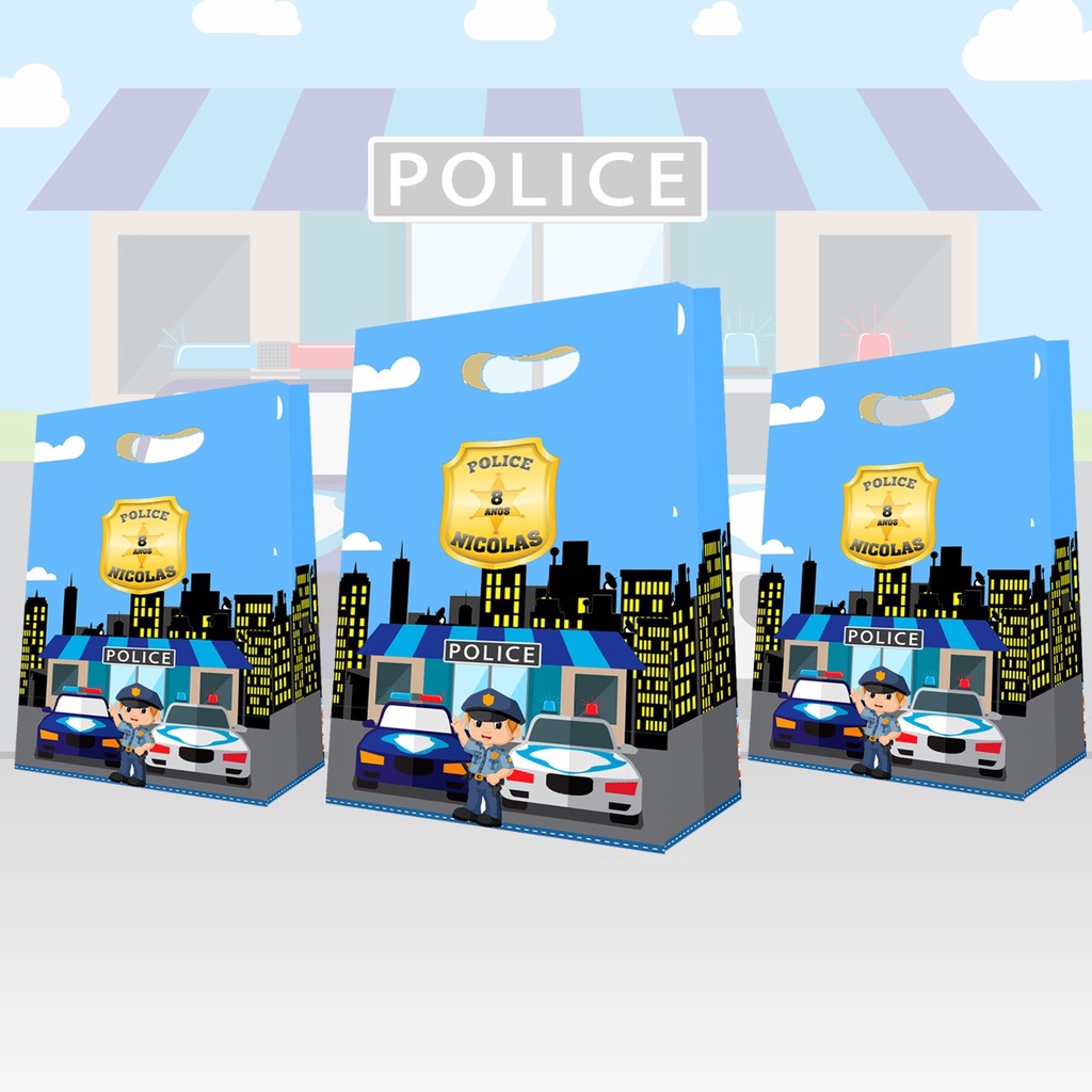 10 Sacolinha Policial Sacola Surpresa Lembrancinhas Personalizadas Com Nome e Idade 10 Sacolinha Policial Sacola Surpresa Lembrancinhas Personalizadas Com Nome e Idade - Oferta na Shopee