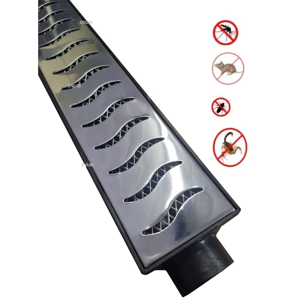 Ralo Linear 6x50cm Sifonado Com Grelha Em Aço Inox Aberta Polido Com Tela Anti Inseto Ralo Linear 6x50cm Sifonado Com Grelha Em Aço Inox Aberta Polido Com Tela Anti Inseto - Oferta na Shopee