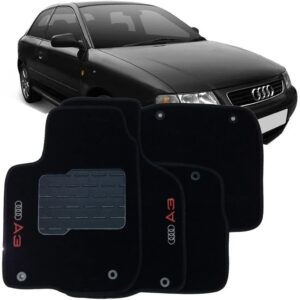 Tapete Carpete Stander Audi A3 97 98 99 00 01 2002 Até 2006 Preto (04 Peças) Bordado  PROMOÇÃO Novidade - Oferta na Shopee