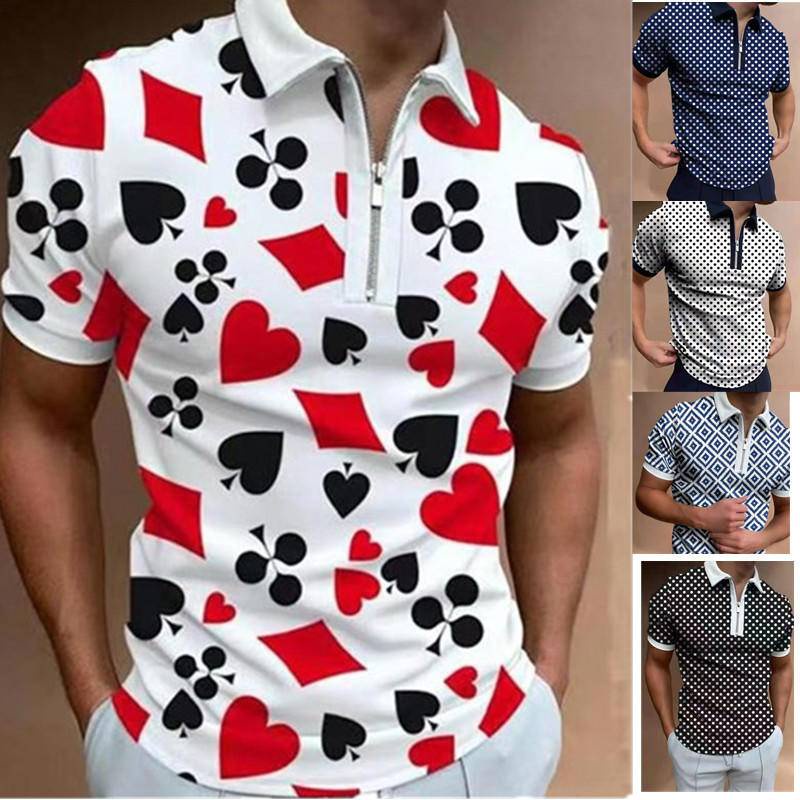 Masculina Camisa Gola Polo Zipper T-shirt Short Sleeves Masculina Camisa Gola Polo Zipper T-shirt Short Sleeves - Oferta na Shopee