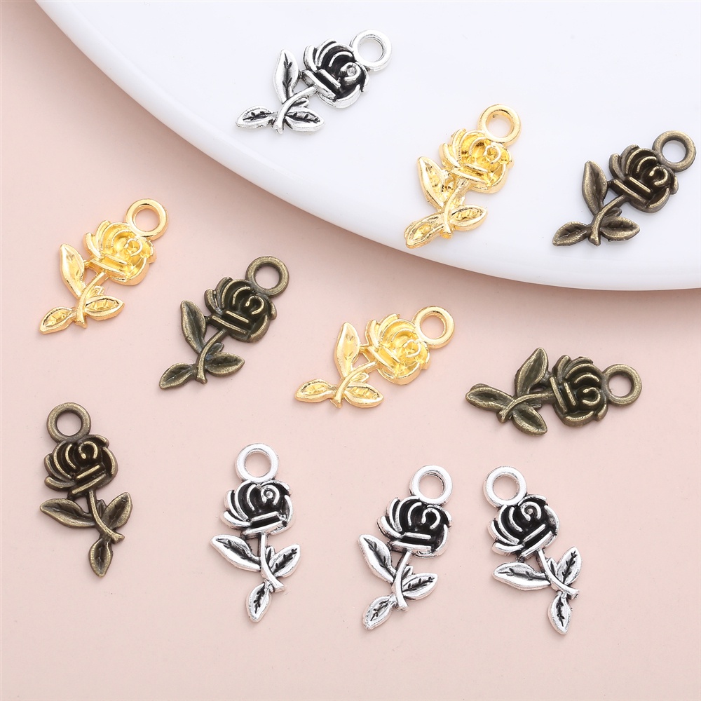 20pcs Delicados Localização Rosas Charme Acessórios Para A Menina Jóias Personalizadas Fazendo DIY Colar De Pingente 20pcs Delicados Localização Rosas Charme Acessórios Para A Menina Jóias Personalizadas Fazendo DIY Colar De Pingente