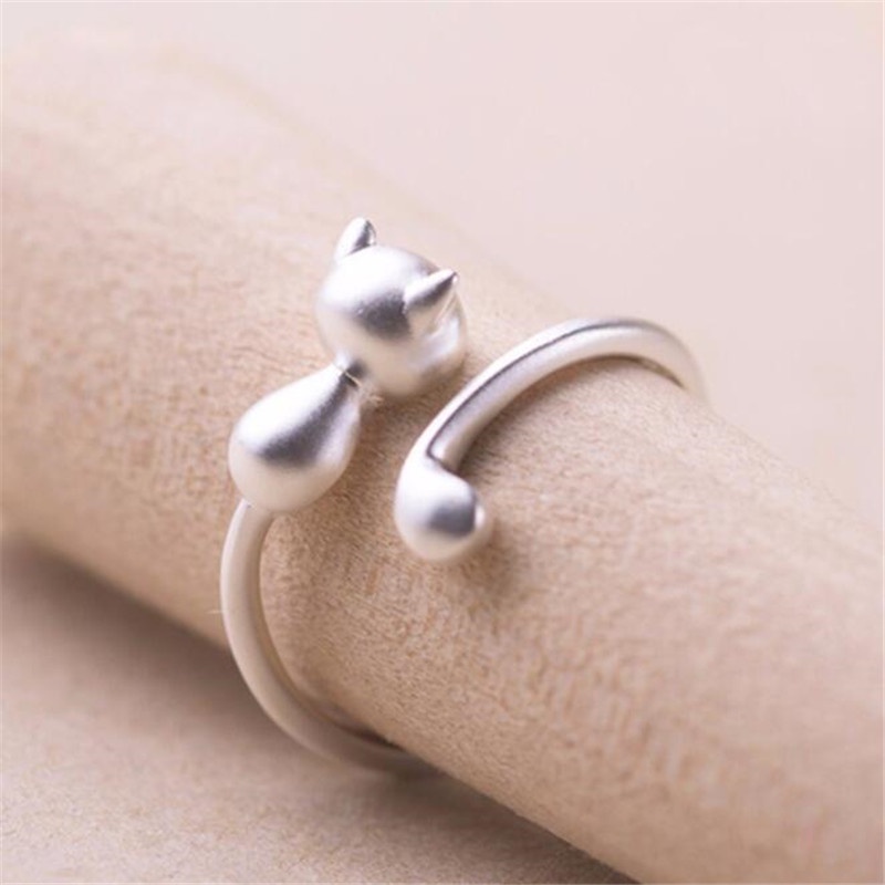 Versão Coreana Personalidade Moda Gato Estético Pequeno Fresco 925 Sterling Silver Acessórios De Anel Aberto R054 Versão Coreana Personalidade Moda Gato Estético Pequeno Fresco 925 Sterling Silver Acessórios De Anel Aberto R054 - Oferta na Shopee