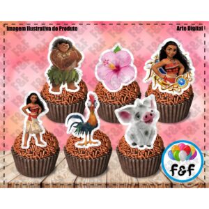 Toppers Tags Docinhos Doces Moana - Oferta na Shopee