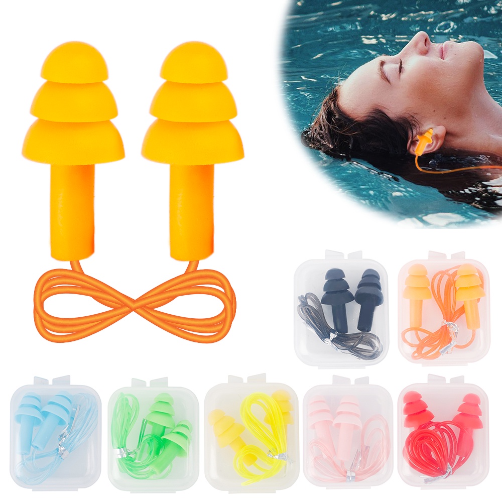 Protetor De Ouvido Flexível Confortável Reutilizável Com Corda De PVC/Redução De Ruídos À Prova D’água Premium Silicone Tampão Protetora Para Natação/Anti-Rise Earplugs Caixa De Armazenamento Protetor De Ouvido Flexível Confortável Reutilizável Com Corda De PVC/Redução De Ruídos À Prova D’água Premium Silicone Tampão Protetora Para Natação/Anti-Rise Earplugs Caixa De Armazenamento