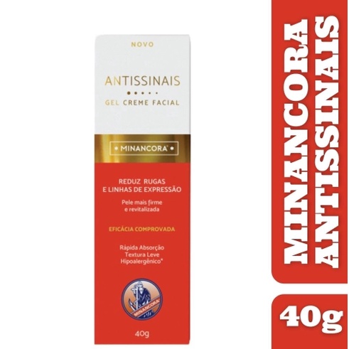 Minancora Antissinais Gel Creme Facial 40g.–MINANCORA GEL ANTISSINAIS . Minancora Antissinais Gel Creme Facial 40g.–MINANCORA GEL ANTISSINAIS .