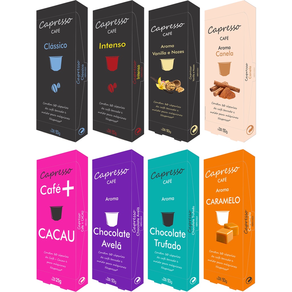 Cápsulas Nespresso Cafés Capresso Compatíveis 80 Capsulas Cápsulas Nespresso Cafés Capresso Compatíveis 80 Capsulas