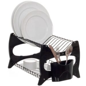 Escorredor De Louça Cozinha Prato Duplo Apartamento Preto - Oferta na Shopee