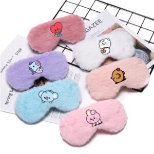 Kpop Bts Bt21 Máscara De Olho Bebê Série Viagem Suave Acolchoado Sono Capa Relaxamento Dormir Blindfold - Oferta na Shopee