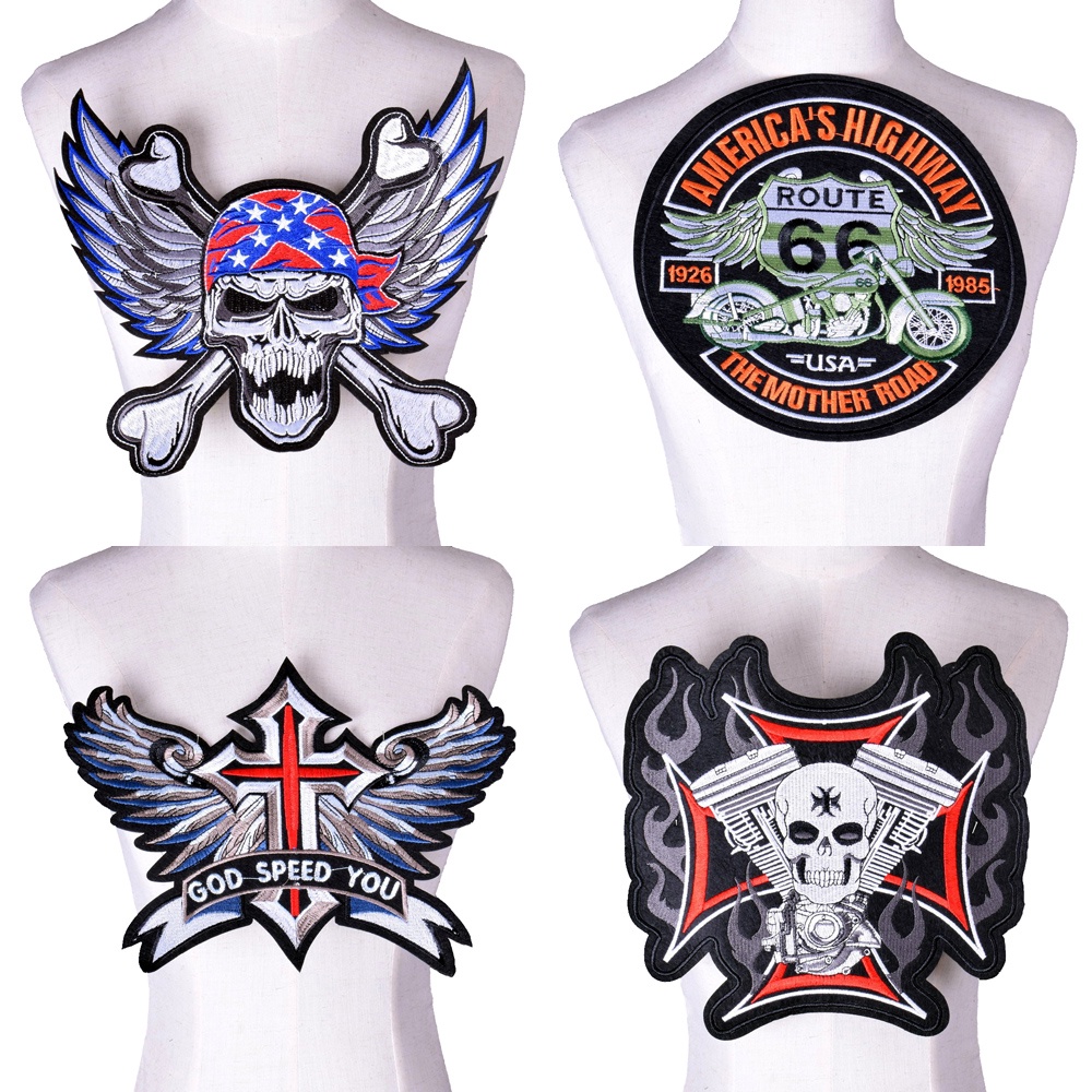 Patches De Bordado Para O Encosto Da Jaqueta , Esqueleto De Motocicleta Punk Biker Badge Scrapboking Patches De Bordado Para O Encosto Da Jaqueta , Esqueleto De Motocicleta Punk Biker Badge Scrapboking