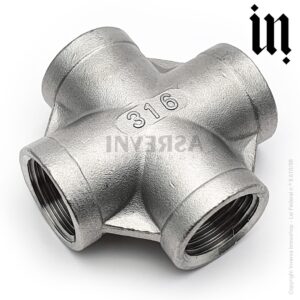 Conexão X Cruzeta Inox 316 Rosca BSP Ø 1/2" Conector - Oferta na Shopee