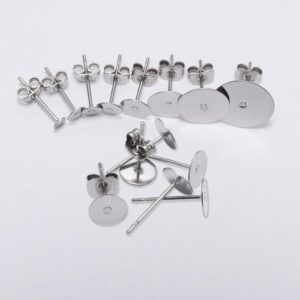 100 Unidades Base Tarraxa Brinco Borboleta Aço Inox 3/4/5/6/8/10/12mm para DIY Joias - Oferta na Shopee