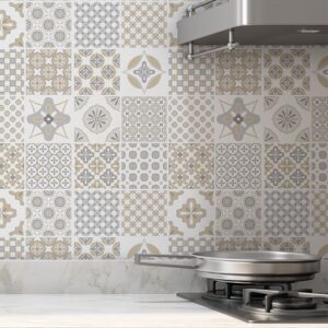 Papel de Parede Adesivo Autocolante Azulejos Cozinha Banheiro Box Lavável Vinílico - SSAZ-128 - Oferta na Shopee