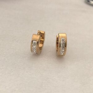 Brincos De Aço Inoxidável Com Strass - Oferta na Shopee