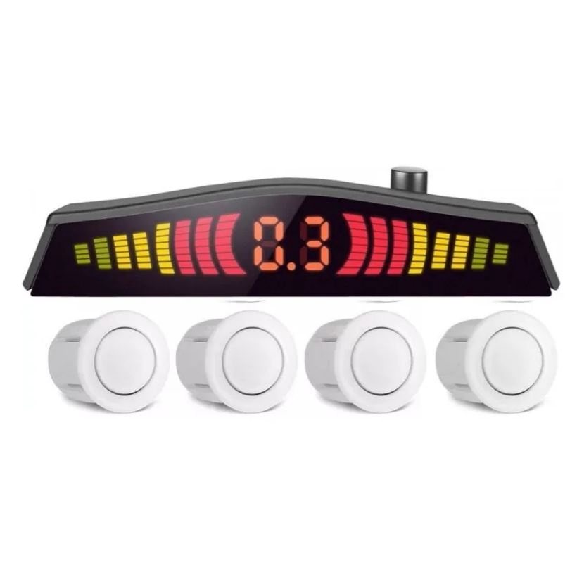 Sensor De Ré Estacionamento Branco 4 Pontos De 18mm Sensor De Ré Estacionamento Branco 4 Pontos De 18mm