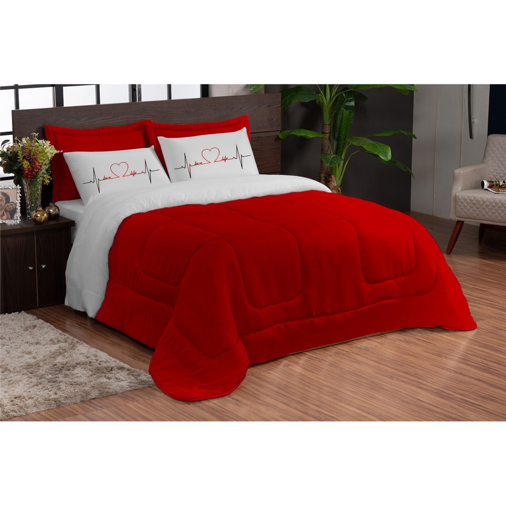 Kit Dupla Face Casal Queen 5 Peças Vida Varias cores Kit Dupla Face Casal Queen 5 Peças Vida Varias cores - Oferta na Shopee
