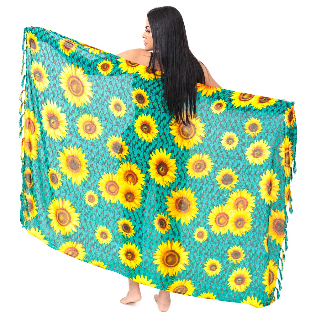 Canga De Praia Viscose Girassol Grande Melhor Qualidade Verão 23 Canga De Praia Viscose Girassol Grande Melhor Qualidade Verão 23 - Oferta na Shopee