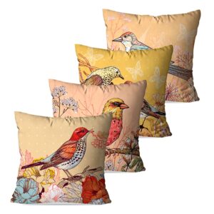 Kit 4 Capas de Almofada Decorativa 45x45 Pássaros - Oferta na Shopee