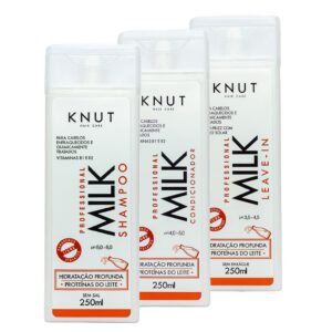 Kit Knut Milk Shampoo + Condicionador + Leave-in – Hidratação Profunda - Oferta na Shopee