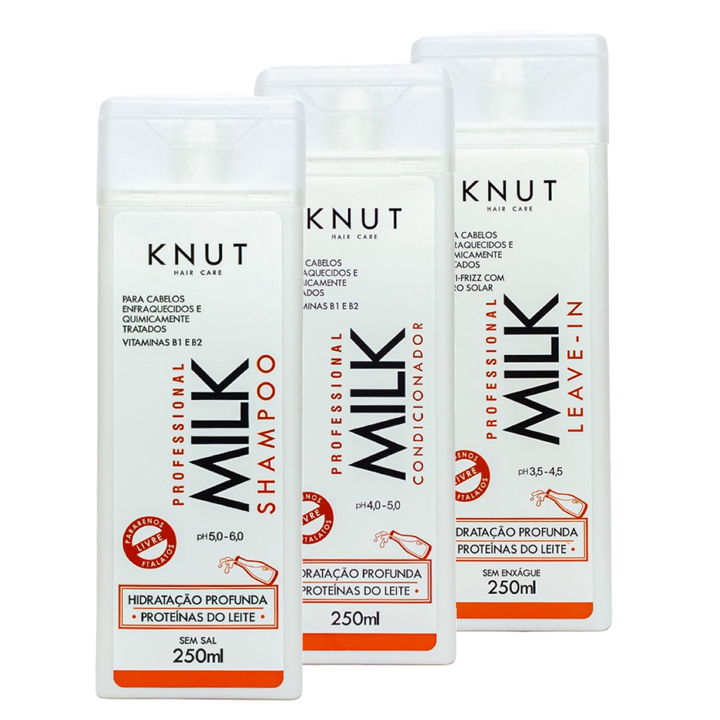 Kit Knut Milk Shampoo + Condicionador + Leave-in – Hidratação Profunda Kit Knut Milk Shampoo + Condicionador + Leave-in – Hidratação Profunda