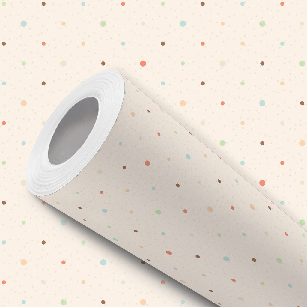 Papel de Parede Adesivo Bege Poá Bolinha Colorida Fácil Instalação Papel de Parede Adesivo Bege Poá Bolinha Colorida Fácil Instalação