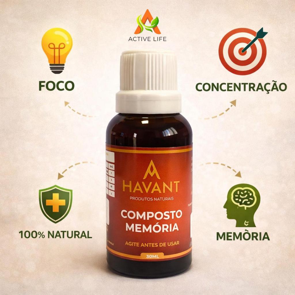 COMPOSTO MEMÓRIA 30ML 100% NATURAL HAVANT COMPOSTO MEMÓRIA 30ML 100% NATURAL HAVANT