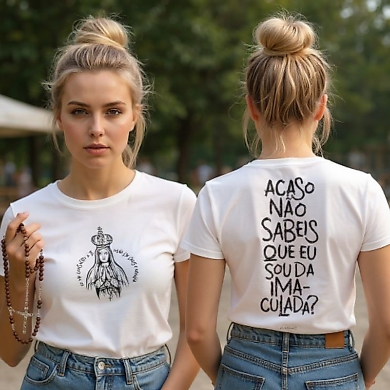 Camiseta Católica Tshirt Babylook Feminina Acaso Não Sabeis Sou da Imaculada Cores Camiseta Católica Tshirt Babylook Feminina Acaso Não Sabeis Sou da Imaculada Cores - Oferta na Shopee
