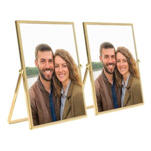 Kit 2 Porta Retratos Mesa 10x15 Metal e Vidro Dourado - Oferta na Shopee