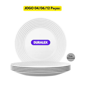 Jogo Kit 04/06/12 Pratos Sobremesa Vidro Branco Saturno Duralex Redondo Resistente Refeição Elegante - Oferta na Shopee