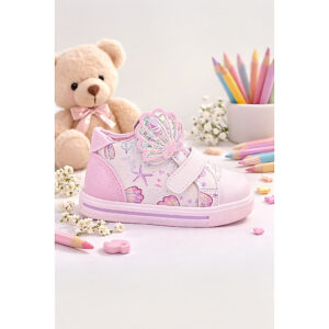 Tênis Infantil Menina Cano Alto Calce Fácil Fundo Do Mar - Oferta na Shopee