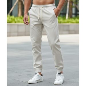 Calça Jogger Masculina de Sarja Premium Slim Fit Com Cordão E Elastano - Oferta na Shopee