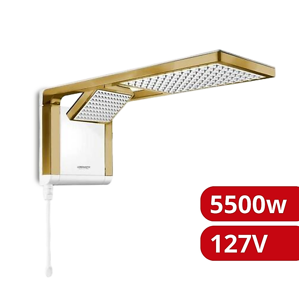 Chuveiro Ducha Acqua Duo Branco Dourado 127V 5500W Lorenzetti Jato Duplo Chuveiro Ducha Acqua Duo Branco Dourado 127V 5500W Lorenzetti Jato Duplo - Oferta na Shopee