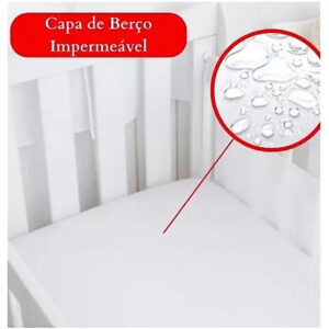 Capa Protetora Colchão Para Berço Impermeável C/ Elástico + Capa de travesseiro De Berço - Oferta na Shopee