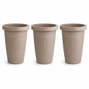 Kit 3 Vaso Flor Plástico Redondo Grande Resistente Flores Plantas Jardim - Oferta na Shopee