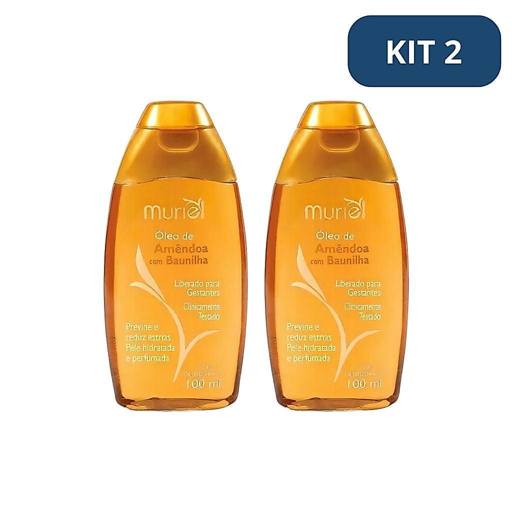 Kit 2 Óleo Corporal Amêndoas Com Baunilha Muriel 100ml Kit 2 Óleo Corporal Amêndoas Com Baunilha Muriel 100ml