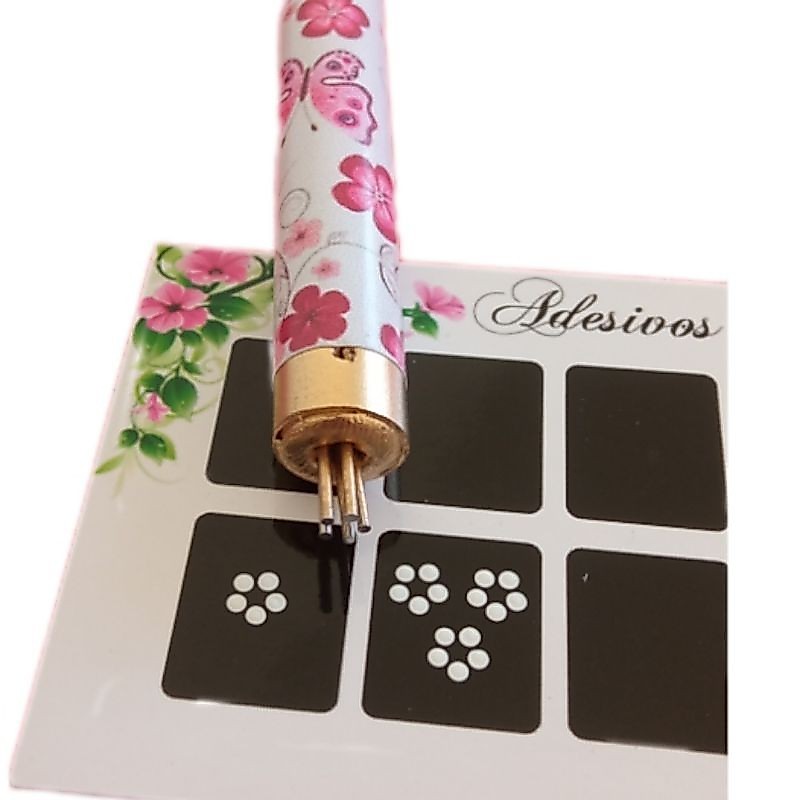 Carimbo Artesanal Para Adesivos De Unhas, Flor Com 5 Pétalas Carimbo Artesanal Para Adesivos De Unhas