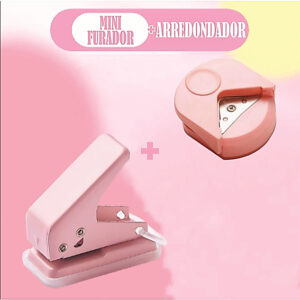 KIT Mini Arredondador de Canto + Mini FuradorC Único Para Fichário Portátil Furo Redondo 6mm - Oferta na Shopee