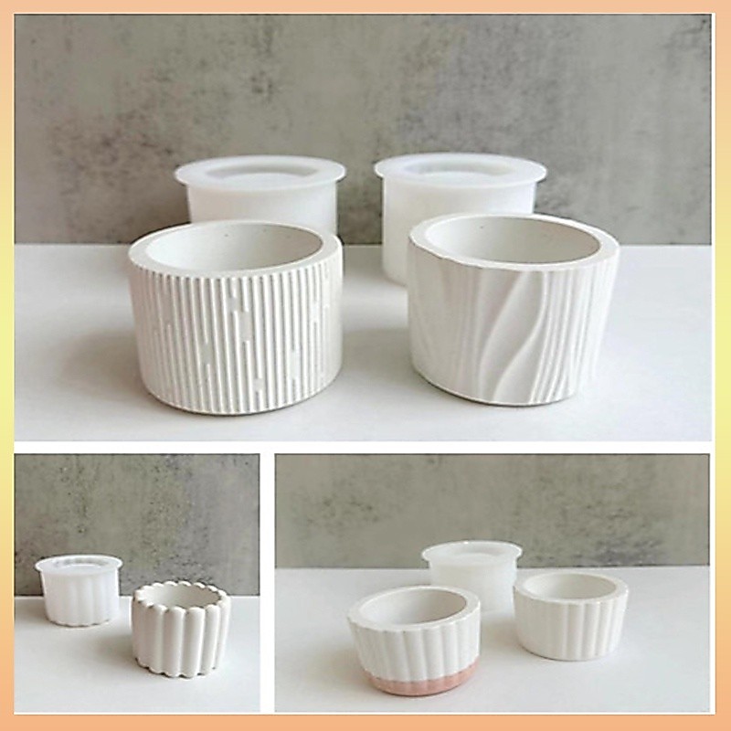 Linha De Listras Redondas Flowerpot Molde De Silicone Aromaterapia Copo De Velas Suculento Cimento Epóxi Resina Home Linha De Listras Redondas Flowerpot Molde De Silicone Aromaterapia Copo De Velas Suculento Cimento Epóxi Resina Home