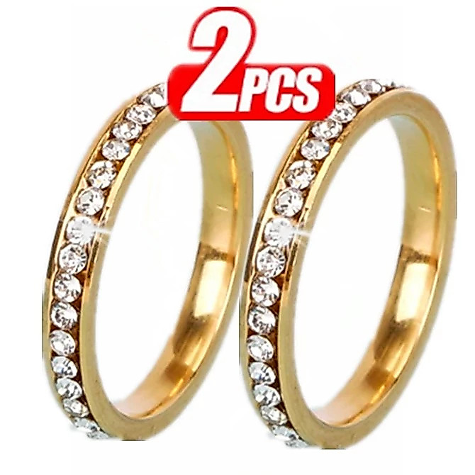 Anel Aparador Com Pedra Zircônia Aliança Aço Inoxidavel 316L Prata e Dourado Atialergico Anel Aparador Com Pedra Zircônia Aliança Aço Inoxidavel 316L Prata e Dourado Atialergico - Oferta na Shopee