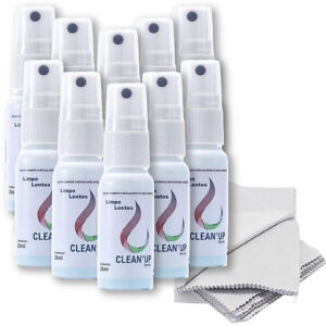 Kit de Limpa Lentes e Telas Clean Up 25ml Óculos Tv LCD Plasma Celular + flanelas - Oferta na Shopee