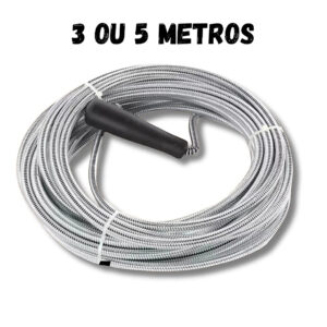 Desentupidor Manual Pia Cano 3M / 5M Vaso Ralos Esgoto Tubos Calhas com Manivela Mola Flexível Aço Inoxidável - Oferta na Shopee