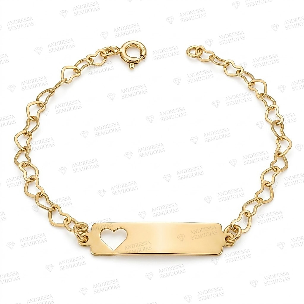 Pulseira Infantil RN Personalizada Nome Gravado Bebê Banhada a Ouro Pulseira Infantil RN Personalizada Nome Gravado Bebê Banhada a Ouro